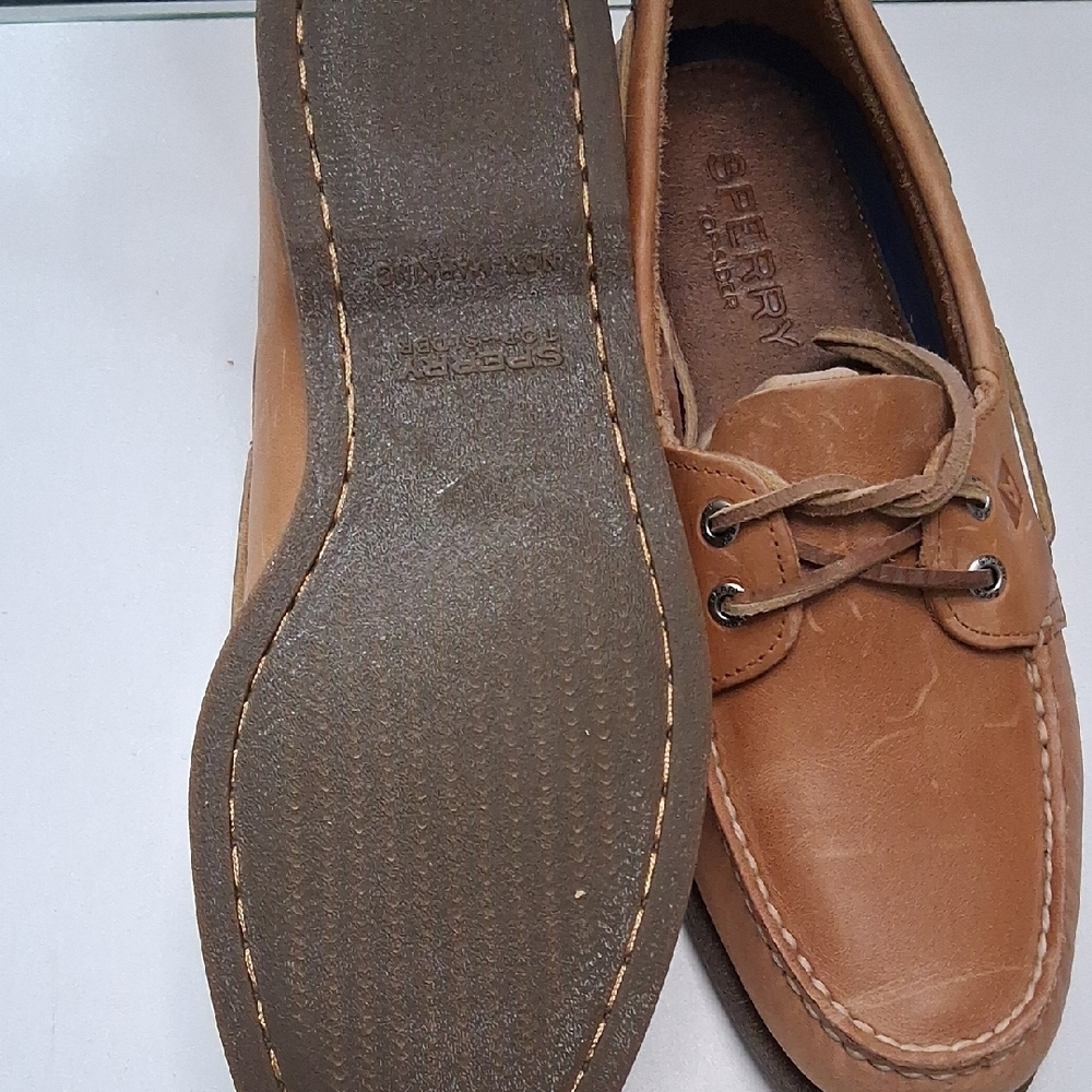 Sperry Men's Brown Leather Boat Shoes - Picture 4 of 8